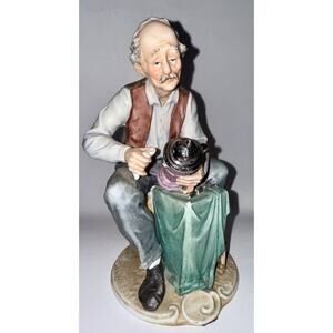 Vintage Capodimonte Figurine German Silversmith Stein Maker Signed Antonio Benni